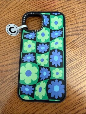 Casetify Green & Blue Floral IPhone 14 Case with Mag Safe